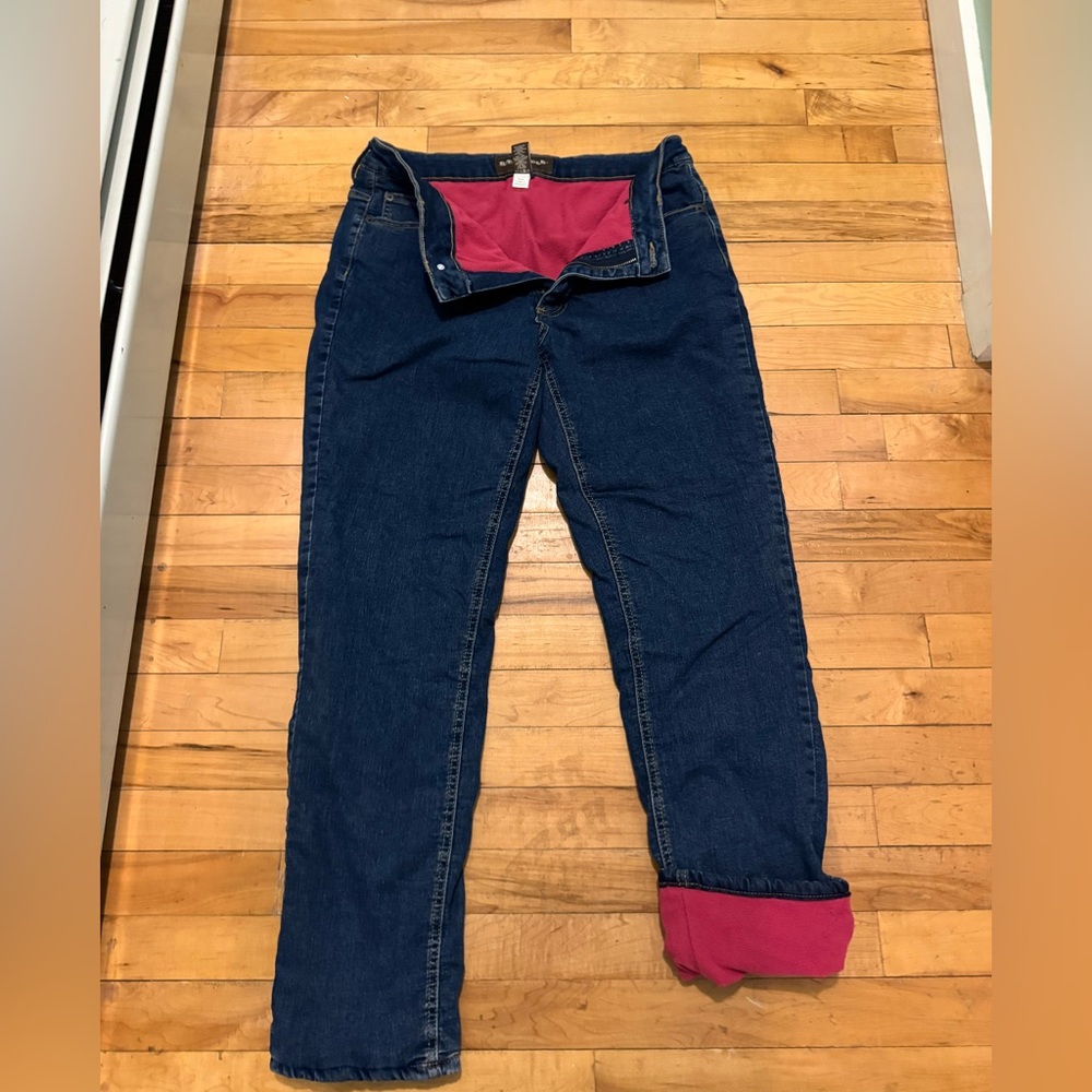 Bit & Bridle Blue and Pink Jeggings with Cuffed Style